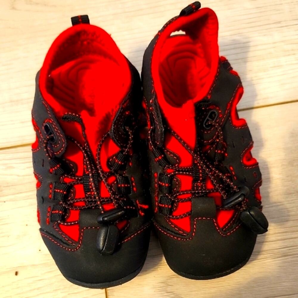 Kids Black and Red Shoes